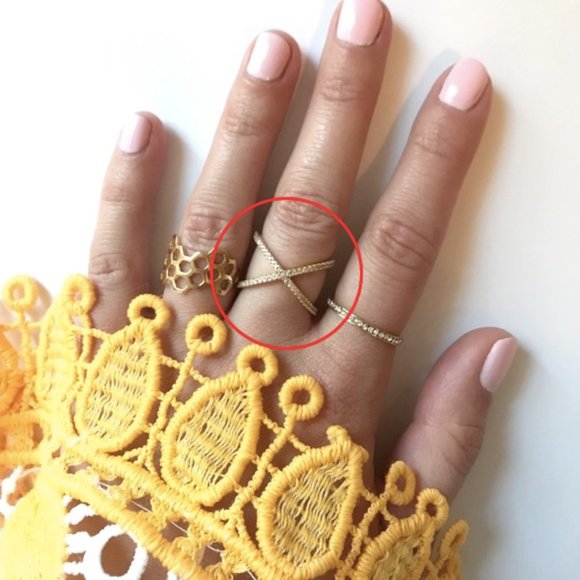 KAYDA Jewelry - New With Tags X Criss Cross CZ Pave Plated Ring